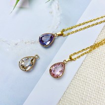 헤세드 크리스탈 수정 물방울 펜던트, 3가지전부