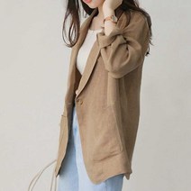 여성 간절기룩 캐주얼 마이 베이지 자켓 코디 패션- 6702269EA