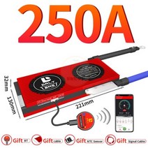 BMS 인산철 BMS LiFePO4 이온 3s 4s 8s 13s 16s 12V 24v 36v 48v 100A 120A 150A 200A 250A 300A 500A LiFepo4 1, 03Li-ion 7S BT CAN_06250A with