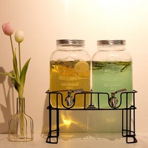 블랑뚜아 유리 물병 음료 디스펜서 2개 세트, 4L 2개세트