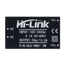 DC 컨버터 모듈 차량용 변환 통신 가변 전압 10 개/몫 HLK-PM01 220 5 볼트 미니 전원 공급 장치 모듈, 한개옵션0