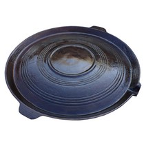 무쇠주물마을 금보 양면 솥뚜껑 불판 지름 35cm~40cm 인덕션가능 구이판 가마솥뚜껑 캠핑 가정용, 지름40cm