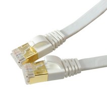 LANStar CAT7 STP 플랫 랜케이블 화이트 10기가비트 평면랜케이블 1m 2m 3m 5m 10m 15m 20m, 1개, 10M 화이트