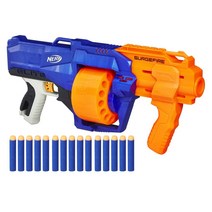Nerf SurgeFire Elite Blaster - 15개의 다트가 들어가는 회전 드럼 슬램 파이어 공식 Nerf 엘리트 다트 15개 포함 어린이 청소년 및 성인용 (아, Standard Packaging