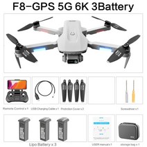 입문용드론 완구용드론 f8 gps 4k6k hd 듀얼 카메라 전문 와이파이 fpv 모터, f8-6k-5g-gps 3b 가방1