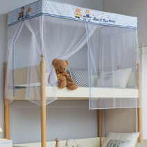 사각모기장 2층 침대 무설치 모기장 집들이선물 기숙사 여름 필수템 필수품, L.귀여운곰-위층 모기장+쫄대 + C.1.2mx1.9m