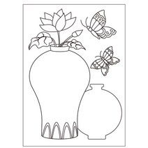 전통 도자기 그림 색칠 도안 10p 민속 명절 유치원 초등 중등 미술 준비물 만들기놀이 추석