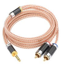 ATAUDIO 하이파이 오디오 케이블 아이폰 MP3 DVD용 OCC 및 순은 도금 스테레오 44mm 식사 2 RCA 수 44mm-2, 4.4mm to 2rca_5m
