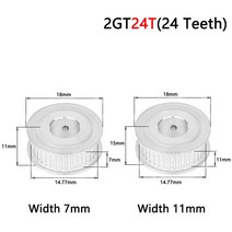 타이밍풀리 24 개 톱니 2gt 밍 풀리 보어 4mm 10mm 폭 2GT 동기 벨트 AF 1, 01 Bore 4mm_01 7mm