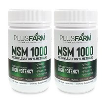 PLUSFARM 플러스팜 MSM 1000 뉴질랜드 엠에스엠 식이유황 관절 영양제 120캡슐 2개