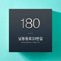 자율형 주택 도로명 주소 건물 번호판 건물번호 주소판 스텐 현판 명판 빌딩 아파트 표찰 번호 신주소 새주소 안내판 표지판, 02_사각형_화이트, 260X260mm_1개