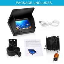 어군탐지기 4.3 인치 수중 낚시 카메라 195 ° 광각 적외선 야간 투시경 HD 어군, 협동사, 검은 색