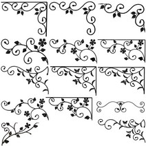 코너단조 철단조 단조장식 벽장식 단조 벽단조 철코너, 14.HC-25 검정엔틱 500x300mm