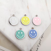 [8-115-11]써지컬스틸 펜던트 에폭스마일 12x14mm 1개