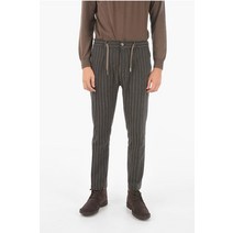 Cruna DRAWSTRING 웨이스트 스트라이프 MITTE PANTS S.MITTE.632COGNAC