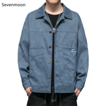 Sevenmoon 여름남자 데일리 경박스럽다 오버핏 간략하다 도안 재킷 코트