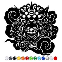 차량용스티커 자동차데칼 DS573 해치 해태 한국도깨비기와무늬 시트지컷팅 자동차꾸미기, M, 빨강