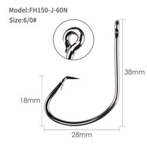 100pcs 낚시 후크 블랙 오프셋 스포츠 서클 미끼 낙지 잉어 크기 1 2 4 6 1/0 2/0 3/0 4/0 5/0 6/0 Jig Fishhook, [03] Size  6 l 0