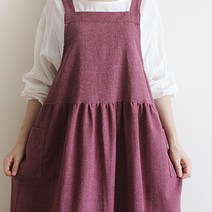 다비 멜빵 루즈앞치마, 1개, 와인