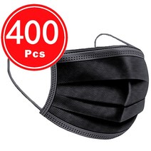 일회용 페이스 마스크 3 레이어 Meltblown 헝겊 통기성 안티 먼지 안개 필터 보호 블랙 외과 의료, 01 400PCS
