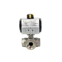 공압볼밸브 3WAY 10A(스팀용 SUS316), L포트