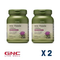 2개 지엔씨 밀크씨슬 1300 mg 60캐플릿 지엔시 밀크시슬 Milk Thistle, 2, 60정