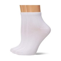 헤인즈 여성 컴포트소프트 발목 양말 3팩, White Assorted, 5-9