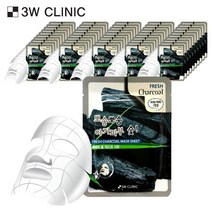 3W CLINIC 후레쉬 참숯 마스크 시트 50매