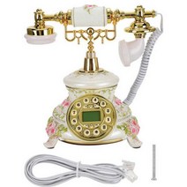 옛날전화기 빈티지 엔틱 인테리어 소품 레트로 유선 골동품 유선 전화 집 빈티지 예술 상점 선물 발신자, 02 C
