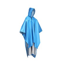 3in 1 비옷 배낭 레인 커버 코트 후드 하이킹 사이클링 판초 방수 야외 캠핑 텐트 매트, 03 blue