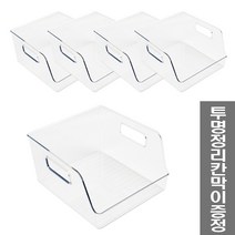 체인컴퍼니 투명 수납 정리함 반오픈중형, 투명정리함 반오픈중형 5개
