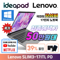 레노버 아이디어패드 SLIM3-17ITL PD 8G 256GB 인강용 업무용 WIN선택, Free DOS, 8GB, 512GB, 펜티엄, 그레이