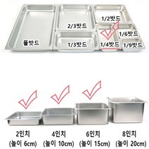 찐알짜 1/4 스텐 밧드 받드 바트 26.5x16.3cm 뚜껑포함 1p