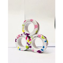 3pcs 피젯 스피너 세트 자석 스피너 링 스트레스, 흰색 낙서