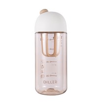 딜 벨 펀 버섯 셰이커 컵 크리 에이 티브 휴대용 피트니스 플라스틱 컵 그리드 학생 스포츠 핸디 워터 컵 텀블러, 420ml, D39-420 펀 머쉬룸 쉐이커 컵 - 라이스 화이트