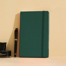 레더 A5 유선 밴드 노트(다크그린), 1개