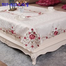 SKANDSALO 식탁보 거실 티테이블 직사각형 유럽풍 레이스 테이블보 패브릭 티테이블보 모던 심플 정사각형, T07-619스타일, C19-이상 모두 식탁보 레이스 의치수