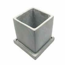 옐로우케이블_모던 시멘트 사각 14x14x14cm () 세련된 감성 콘크리트 화분 수공예 토기 흙 미니_옐로우케이블