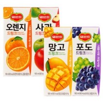 델몬트 망고드링크 16P + 사과드링크 16P + 오렌지드링크 16P + 포도드링크 16P 세트, 64개