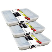 키친아트 일품 스텐 용기 3호-590ML-3개, 단품
