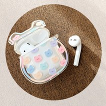 곰돌이 투명 에어팟 2세대 1세대 3세대 실리콘 케이스 에어팟프로케이스 애플 아이팟 에어팟2케이스 아이폰에어팟, 1/2세대