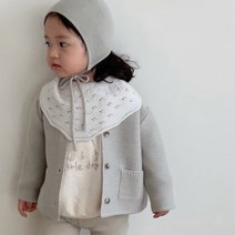 여아 유아 아동 키즈 봉 가디건 등원룩 카라멜
