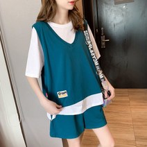 여름 반팔 상하의 세트 페이크SET