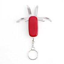 휴대용 맥칼 열쇠고리 미니 멀티툴 병따개 캠핑툴 4기능 다용도 칼 맥가이버칼, 1개