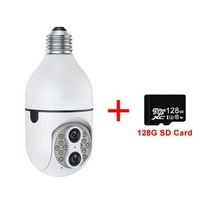 360카메라 360도 VR CCTV 3D 촬영 PEGATAH-1080P Wifi 감시 ip 카메라 야간 투시경 풀 컬러 자동 추적 방수 야외 듀얼 렌즈 PTZ 카메라, 04 Camera Add 128G