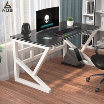 아우스 YF 컴퓨터책상 학생책상 사무용책상 고등학생책상 컴퓨터테이블 게임용책상 중학생책상 사무실책상 서재책상 1인용책상 2인용책상, 블랙상판+화이트프레임(1600mm)
