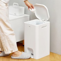 무소음 페달 쓰레기통 20리터 / 인테리어 휴지통, 화이트