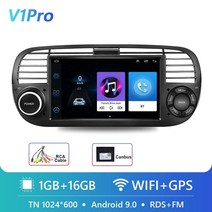 포도포 오토라디오 73939 for fiat 500 2010-2015 radio android auto stereo dps wifi carplay car audio mp4 2 di, 블랙 16g