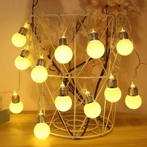 1+1 빅볼 LED 알전구 감성 캠핑 앵두 전구 야외 옥상 테라스 루프탑 파티 줄조명, 옵션4(기본형+점멸6M/40구)