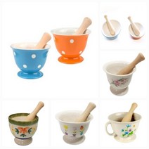 도자기 세라믹 절구 공이 세트 14종 모음 도트 미니 이유식 마늘 깨갈이 손잡이 개절구, 도자기절구-대